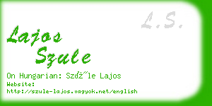 lajos szule business card